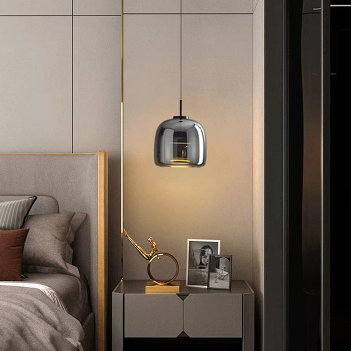 VYNOIR - Contemporary Black Glass Ceiling Light